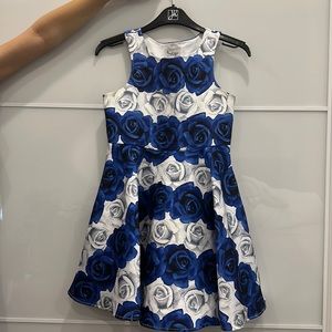 Pippa & Julie Dress Royal Blue and White Roses Formal Party